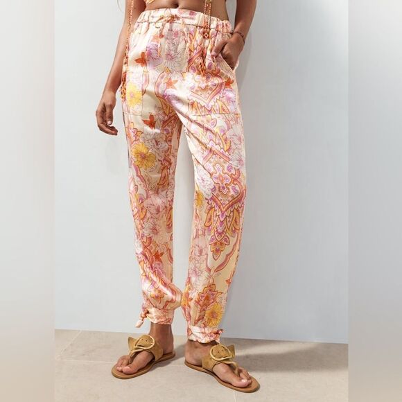 Zara Multicolored Printed Floral Pants New - Picture 5 of 7